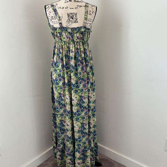 Natural‎ Life XS Floral Maxi Dress Spaghetti Strap Ruffle Tie Neck Boho - Picture 4 of 6
